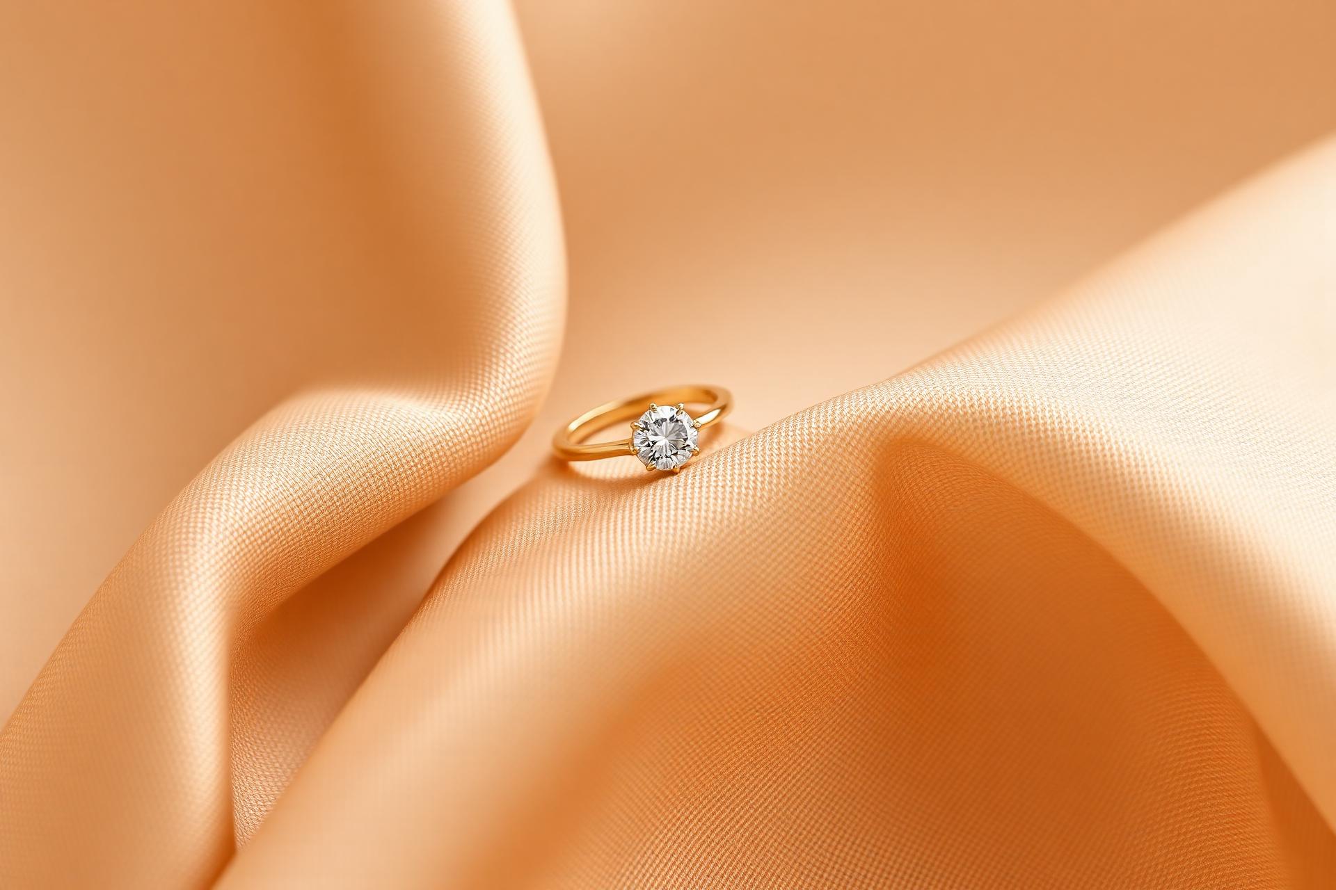 Feiner Ring auf warmem Sandstoff